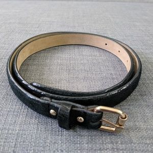 Ann Taylor Skinny Leather Black Belt